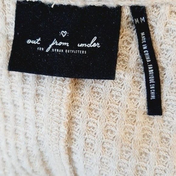 OUT FROM UNDER Beige Waffle Knit Button Down Top - Picture 10 of 11